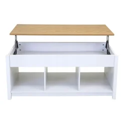 Stolik kawowy 48-62 x 50 x 105 cm Jumi, z podnoszonym blatem, biały