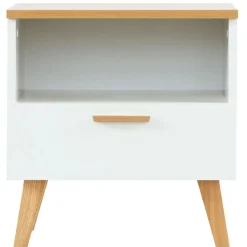 Stolik nocny Frisk 50 cm, skandynawski styl, biały