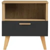 Stolik nocny Frisk 50 cm, skandynawski styl, czarny