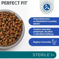 Sucha karma Perfect Fit Sterile 1+, dla dorosłych kotów, 7 kg