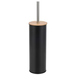 Szczotka toaletowa do WC Altom Design, w metalowej osłonie, czarna