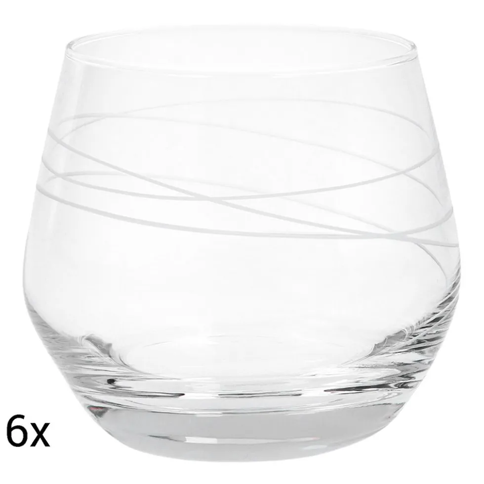 Szklanki niskie Zwieger Spiral, 6 sztuk, 350 ml, transparentne