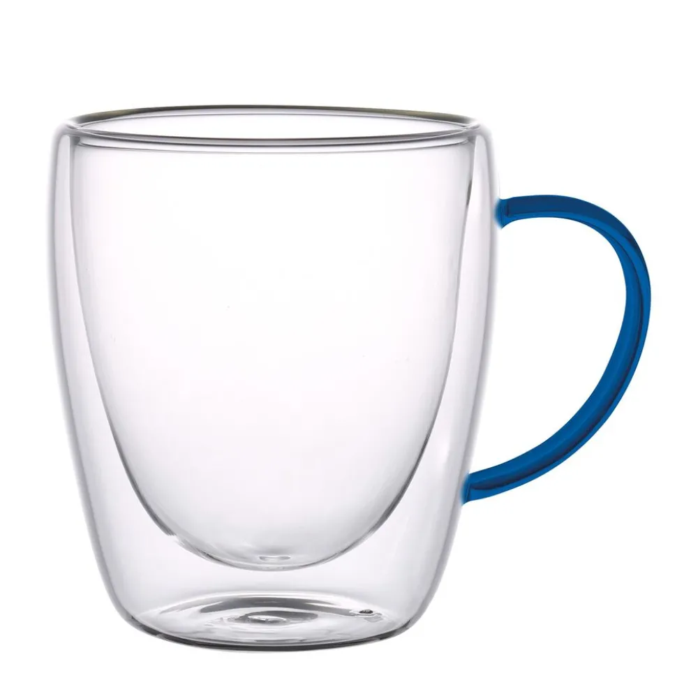 Szklanki termiczne MG Home Renza, 2 sztuki, 300 ml, z granatowym uchem