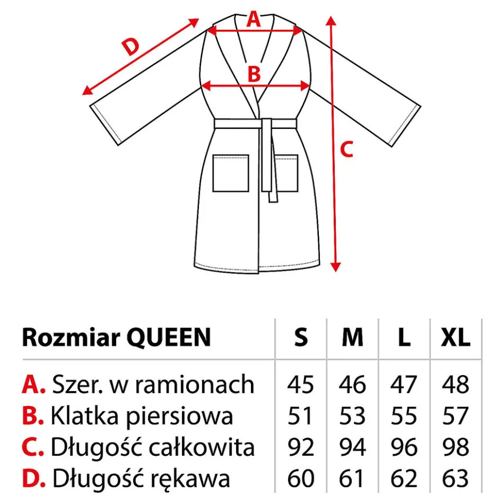 Szlafrok Comfort Queen, granat, L