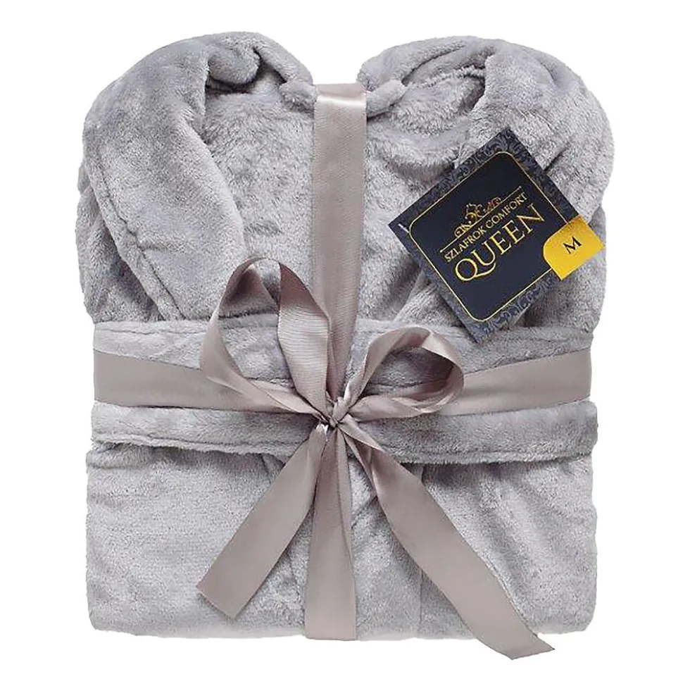 Szlafrok Comfort Queen, srebrny, XL