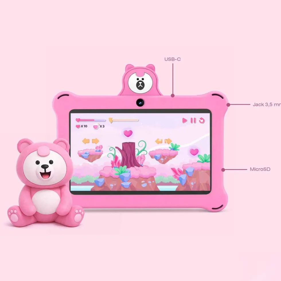 Tablet dla dzieci Tracer K7 Touch Pro, 7'', IPS, różowy