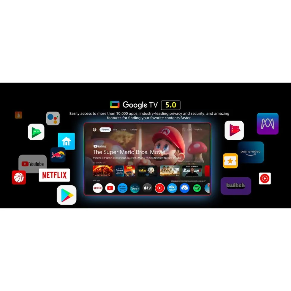 Telewizor 55'' CHiQ M55QN9V MiniLED, Google TV, 4K UHD, szary