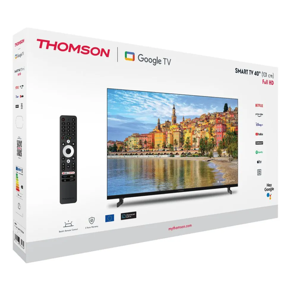 Telewizor 40” Thomson 40FG2S14, Google TV, Full HD, bezramkowy