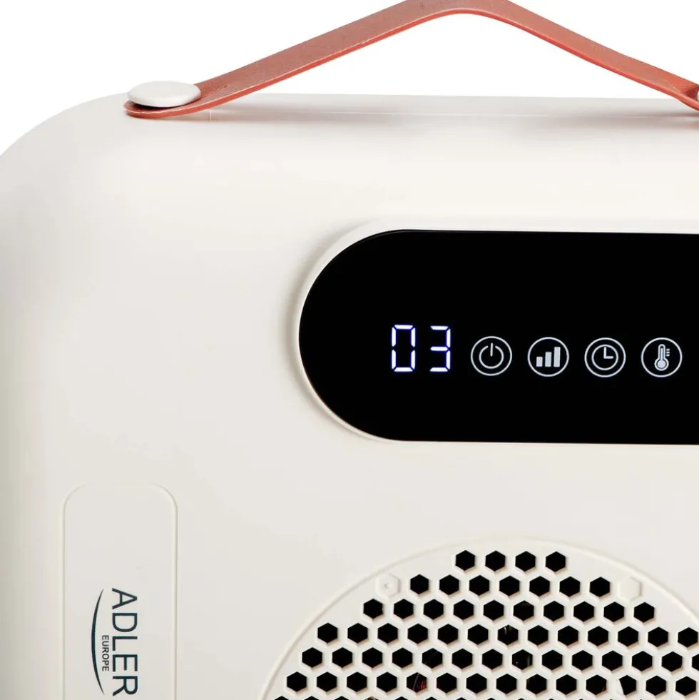 Termowentylator Adler AD 7756, z wyświetlaczem LED i pilotem, beżowy