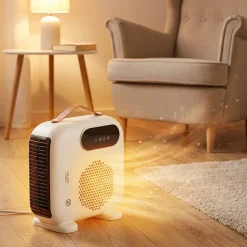 Termowentylator Adler AD 7756, z wyświetlaczem LED i pilotem, beżowy