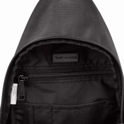 Torba męska crossbody Wings Brant BRT03, 17 x 6 x 35 cm, 3 l, czarna