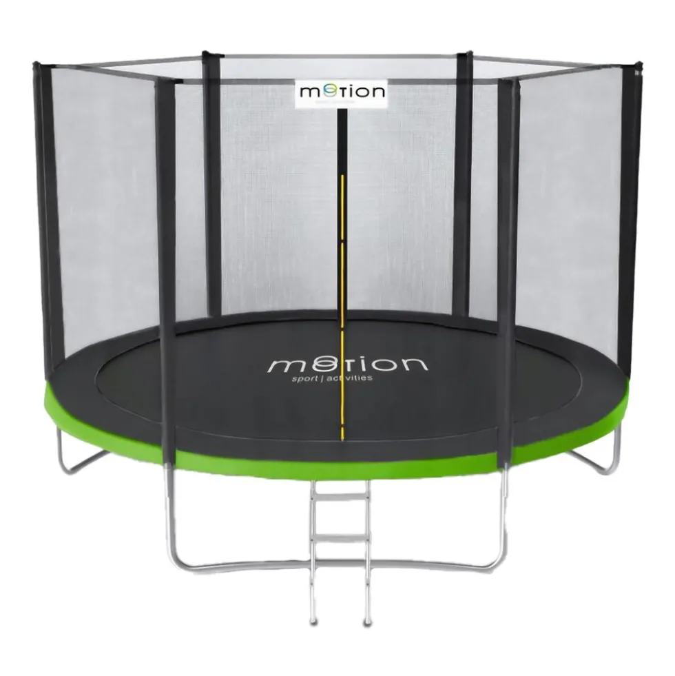 Trampolina Jumi Motion 8FT, 244 cm, z siatką zewnętrzną, zielona