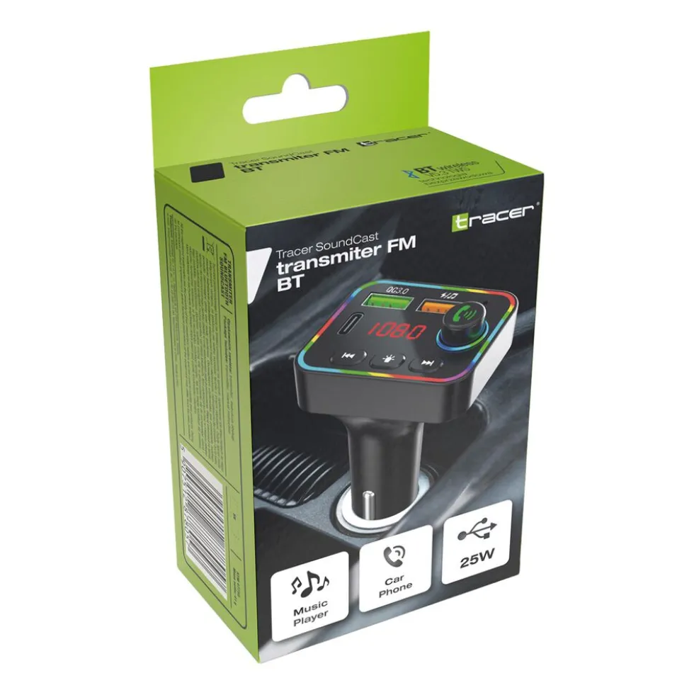 Transmiter FM Tracer SoundCast, Bluetooth 5.3