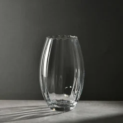 Wazon szklany Krosno Home, 23,5 cm, ryflowany
