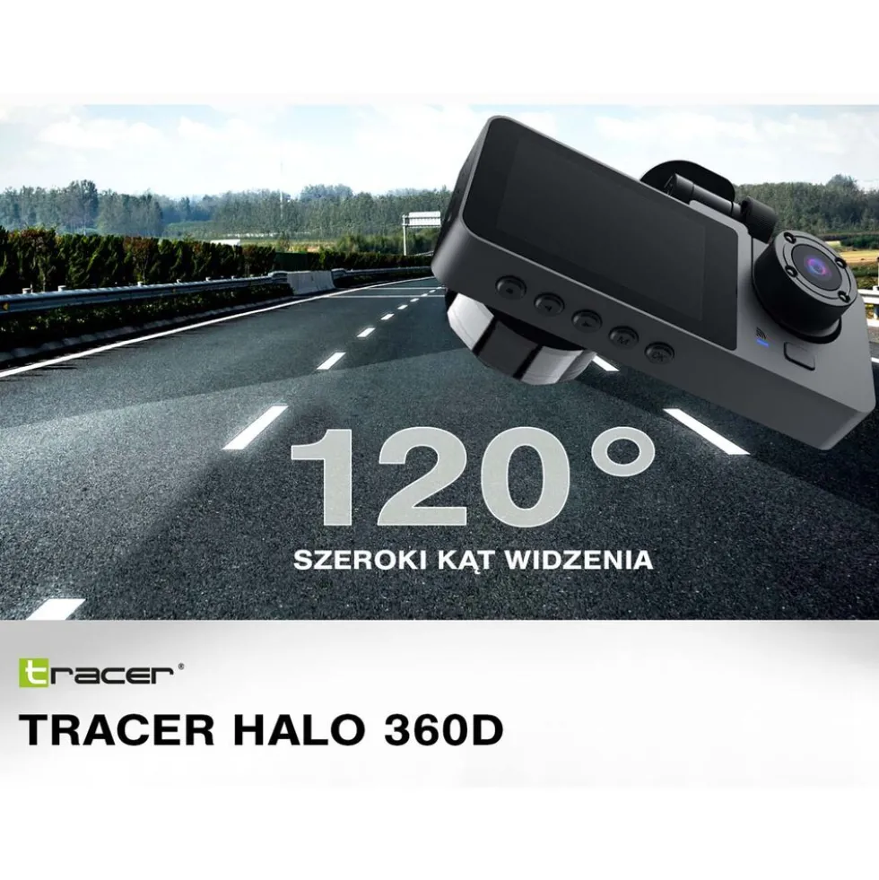 Wideorejestrator Tracer Halo 360D, Full HD, 2 kamery
