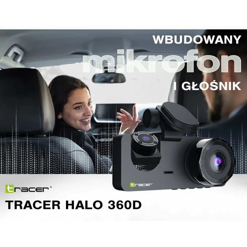 Wideorejestrator Tracer Halo 360D, Full HD, 2 kamery