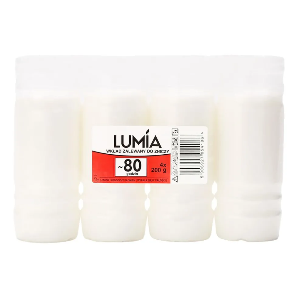 Wkład zalewany do zniczy Lumia, 80 godzin, 200 g, 20 sztuk