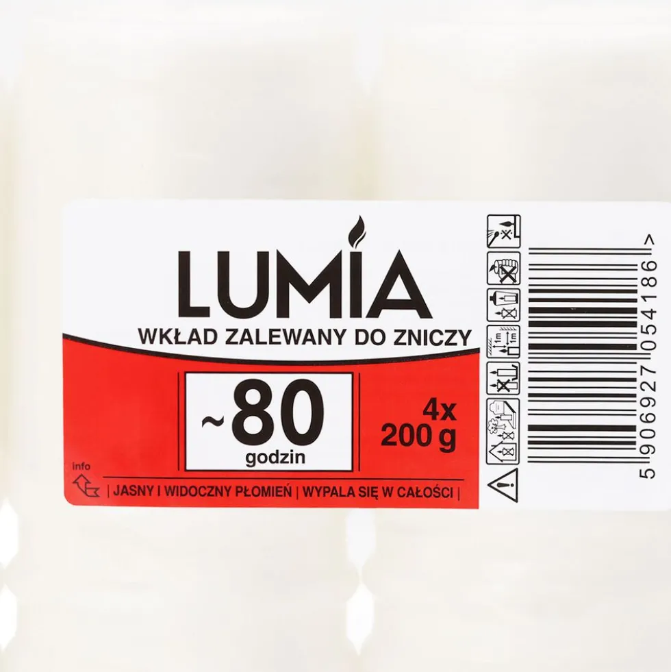 Wkład zalewany do zniczy Lumia, 80 godzin, 200 g, 20 sztuk