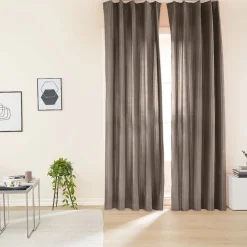 Zasłony aksamitne na taśmie 135 x 250 cm Smukee Home, 2 szt., szare