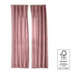 Zasłony aksamitne na taśmie 135 x 250 cm Smukee Home, 2 szt., różowe