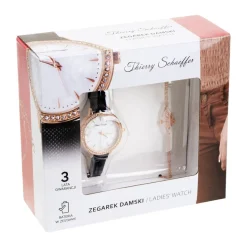 Zegarek damski z bransoletką, złoto-czarny