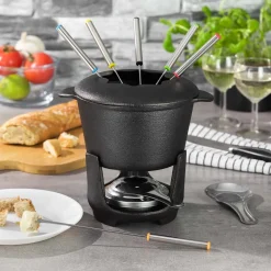 Zestaw do fondue Kinghoff, pokrywka, 6 widelczyków, żeliwny