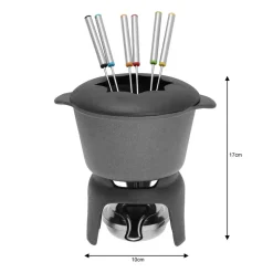 Zestaw do fondue Kinghoff, pokrywka, 6 widelczyków, żeliwny