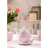 Zestaw do herbaty Altom Design Natalie Pink, w opasce, różowy