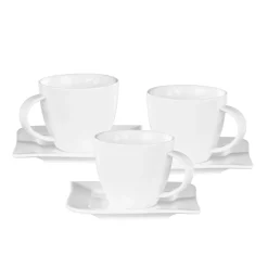 Zestaw do kawy i herbaty CHIARO, dla 6 osób, 12 elementów, porcelanowy