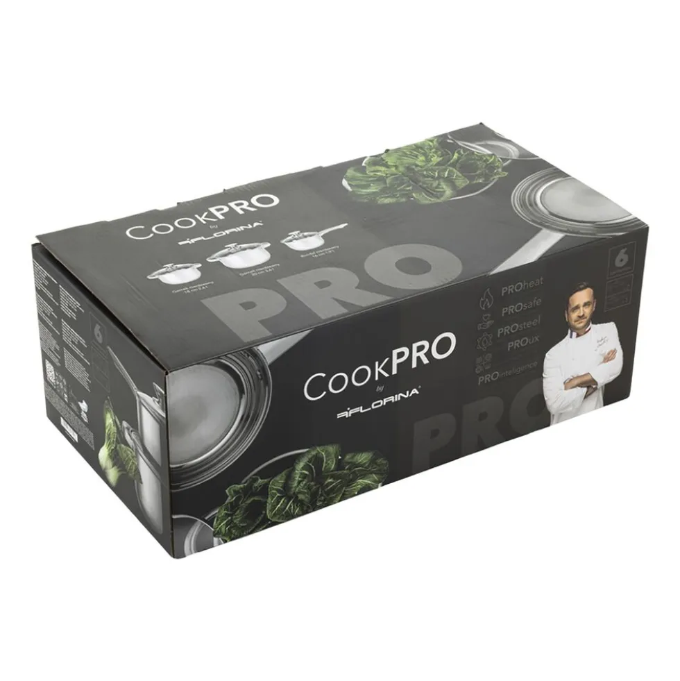 Zestaw garnków Florina Cookpro, 6 elementów, stal nierdzewna