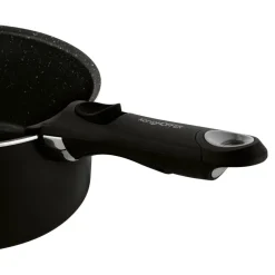 Zestaw garnków Konighoffer Spinel Black, 16/18/20 cm, odpinana rączka, czarne