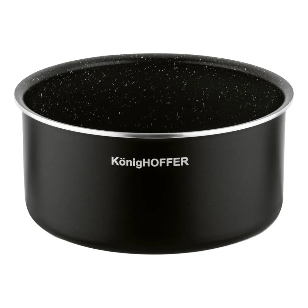 Zestaw garnków Konighoffer Spinel Black, 16/18/20 cm, odpinana rączka, czarne