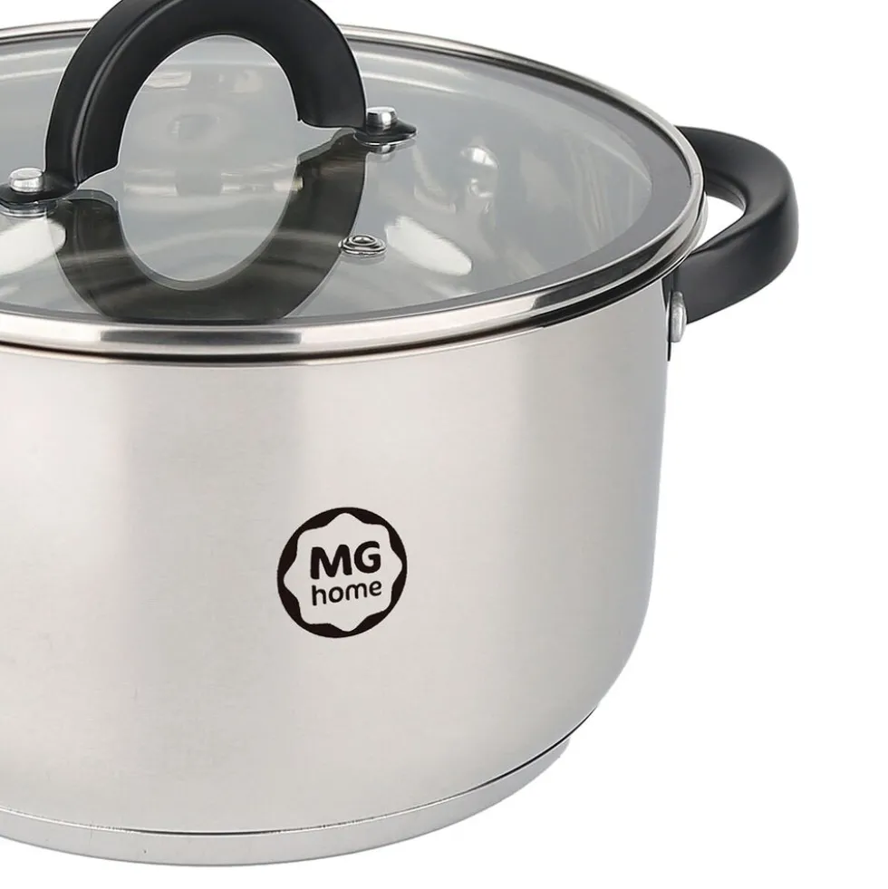 Zestaw garnków MG Home Black, 6 elementów, stal nierdzewna