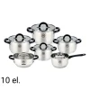 Zestaw garnków MG Home Black, 10 elementów, stal nierdzewna