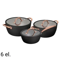 Zestaw garnków MG Home Rose Gold, 6 elementów, aluminium
