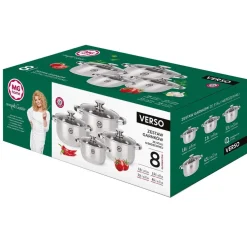 Zestaw garnków MG Home Verso, 8 elementów, stal nierdzewna