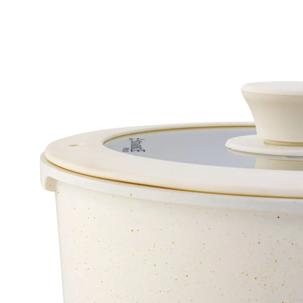 Zestaw garnków Starke Pro Compacti Cream, 9 elementów, odpinany uchwyt