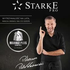 Zestaw garnków Starke Pro Compacti Cream, 9 elementów, odpinany uchwyt