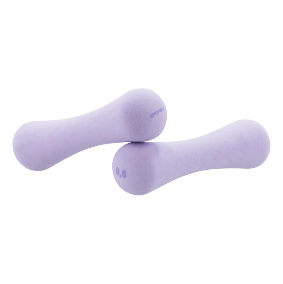 Zestaw hantli Spokey Bone, 2 x 0,5 kg, fioletowe