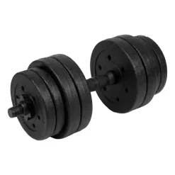 Zestaw hantli 4 w 1 Spokey Pondus Set, 4 hantle, gryf do hantli, podstawa kettlebell, czarne