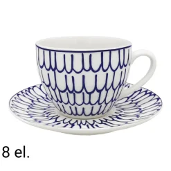 Zestaw kawowy z porcelany MG Home Fiori, 240 ml, 8 elementów