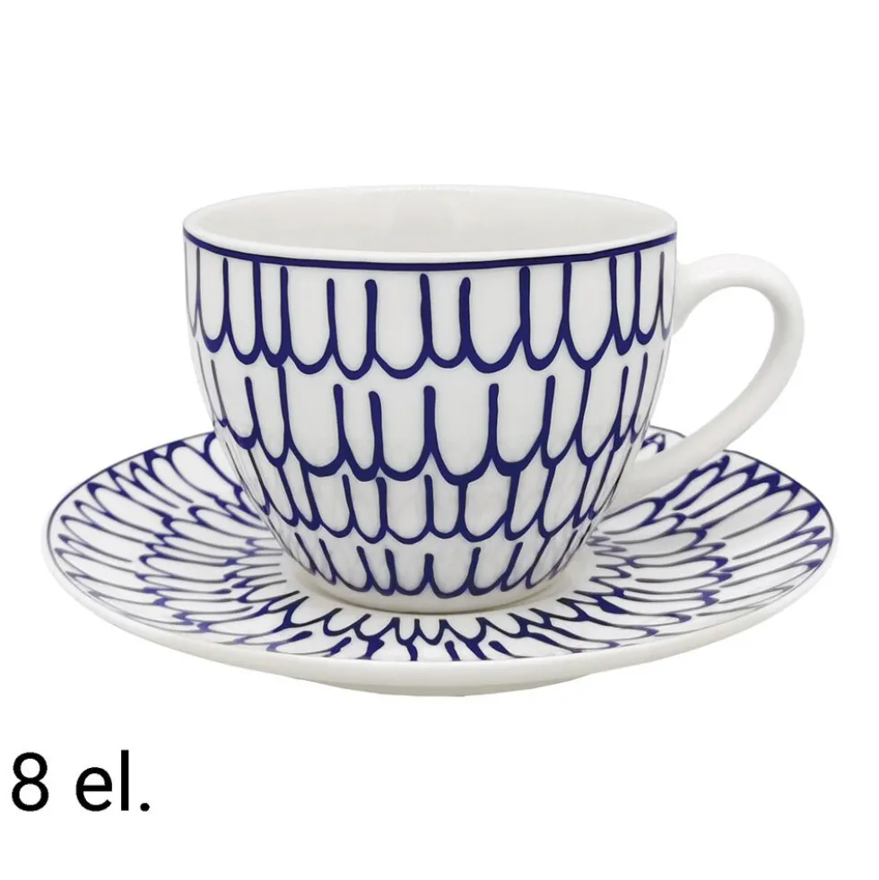Zestaw kawowy z porcelany MG Home Fiori, 240 ml, 8 elementów