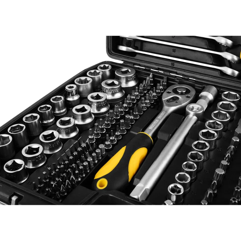 Zestaw kluczy nasadowych Topex 1/2”, 1/4”, 3/8”, 219 elementów