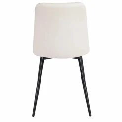 Zestaw 4 krzeseł tapicerowanych Vilandy Basic Velvet, ecru