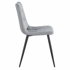 Zestaw 4 krzeseł tapicerowanych Vilandy Basic Velvet, szare