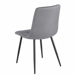 Zestaw 4 krzeseł tapicerowanych Vilandy Basic Velvet, szare
