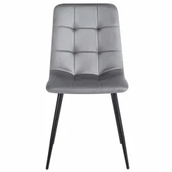 Zestaw 4 krzeseł tapicerowanych Vilandy Basic Velvet, szare