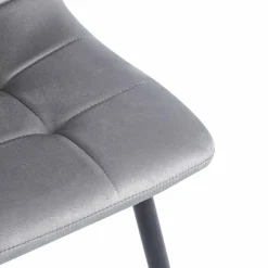 Zestaw 4 krzeseł tapicerowanych Vilandy Basic Velvet, szare