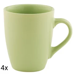 Zestaw kubków ceramicznych Domotti Pastelli, 350 ml, 4 sztuki, zielone