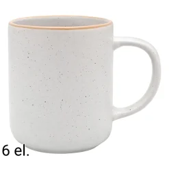 Zestaw kubków z kamionki MG Home Artena White, 400 ml, 6 sztuk, białe
